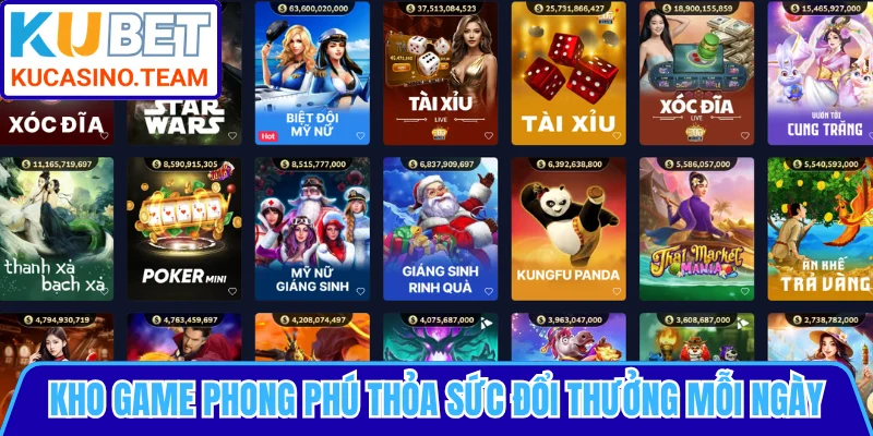 Kho game phong phú thỏa sức đổi thưởng mỗi ngày